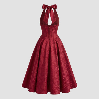 Femme Robe mi longue encolure licou et corsage structuré avec motif texturé 4