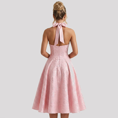 Femme Robe mi longue encolure licou et corsage structuré avec motif texturé 5