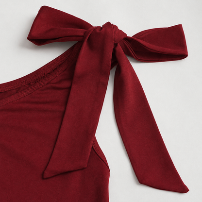 Femme Robe Mini à Une Épaule avec Volants-Mini Dress-Gigié