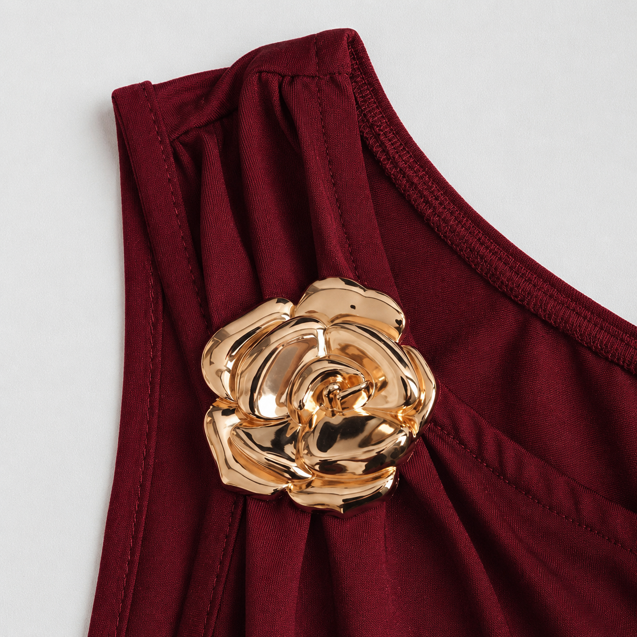 Femme Robe Mini à Une Épaule avec Volants-Mini Dress-Gigié