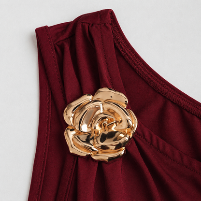Femme Robe Mini à Une Épaule avec Volants-Mini Dress-Gigié