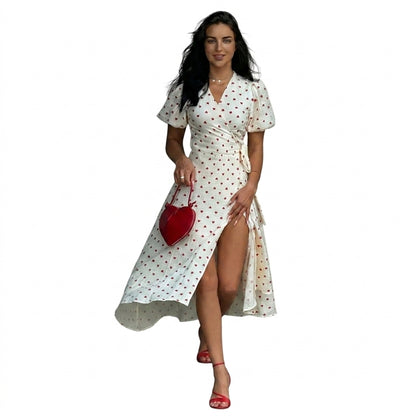 Femme Robe Portefeuille Midi à Imprimé Floral et Manches Bouffantes | imported-image-3