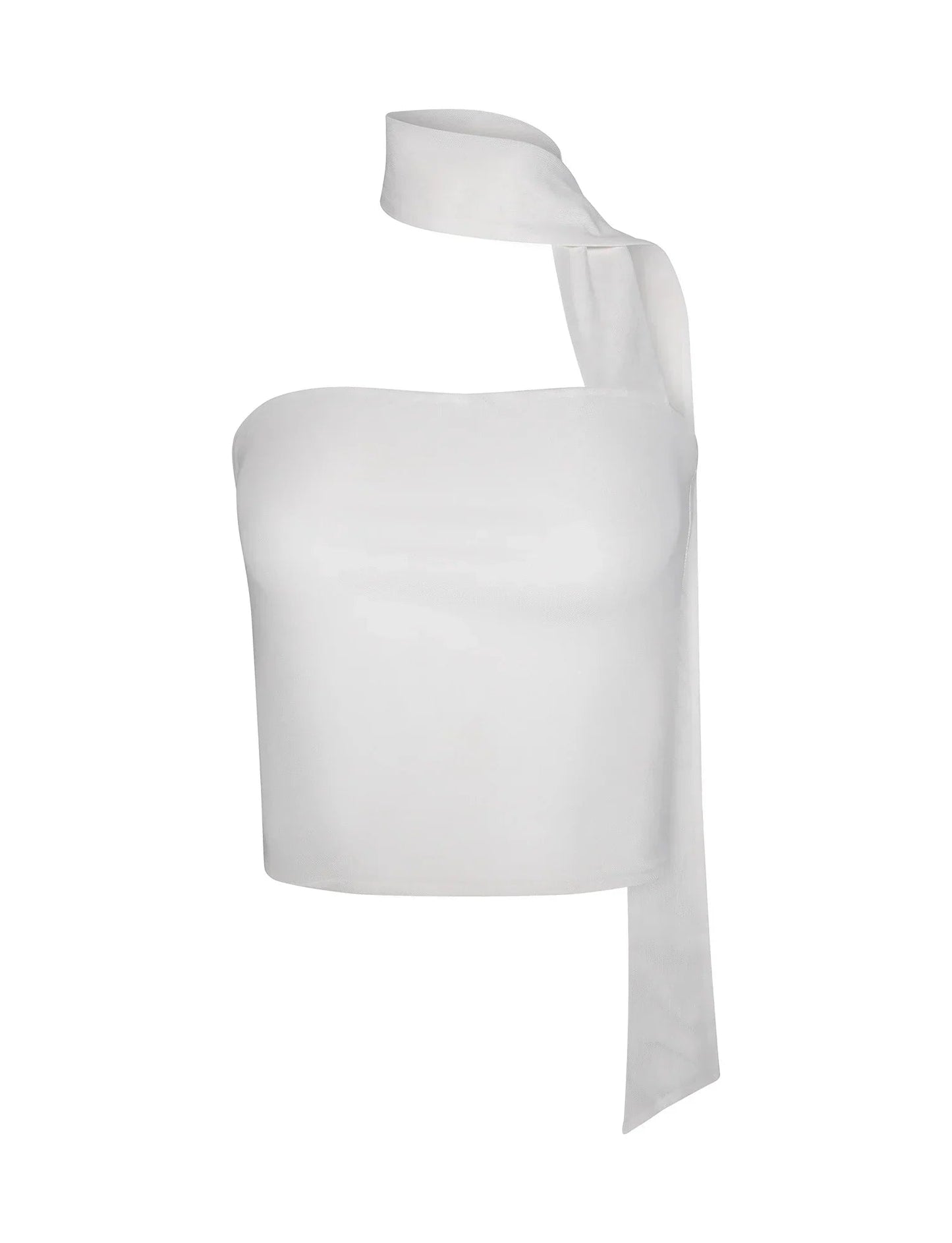 Women Sleeveless Top Asymmetrical Neckband Detail Design 6