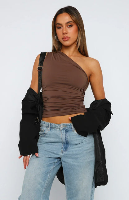 Femme Top asymétrique à une épaule avec fronces | imported-image-19
