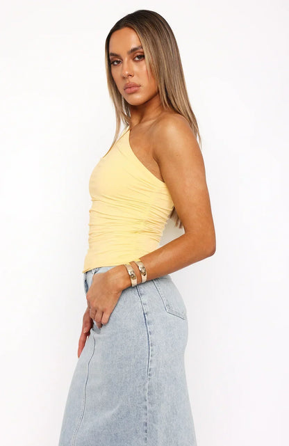 Femme Top asymétrique à une épaule avec fronces | imported-image-6