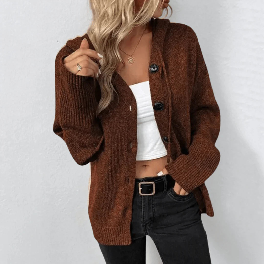 Gilet Cardigan Tricoté Femme Boutonné Chaud & Coupe Décontractée-Gigié