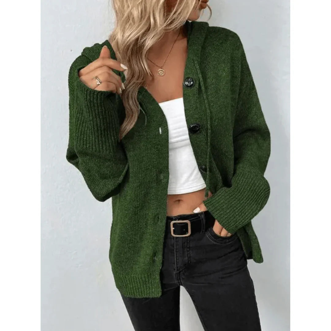 Gilet Cardigan Tricoté Femme Boutonné Chaud & Coupe Décontractée-Gigié