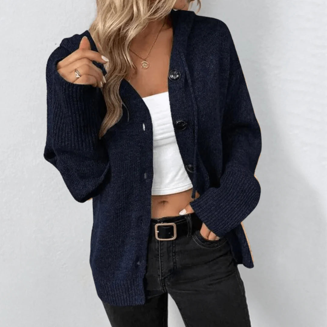 Gilet Cardigan Tricoté Femme Boutonné Chaud & Coupe Décontractée-Gigié
