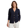Gilet en maille à col en V pour femme avec boutons cœurs 1