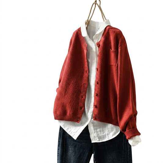 Gilet en maille oversize pour femme avec boutonnage à l'avant 1