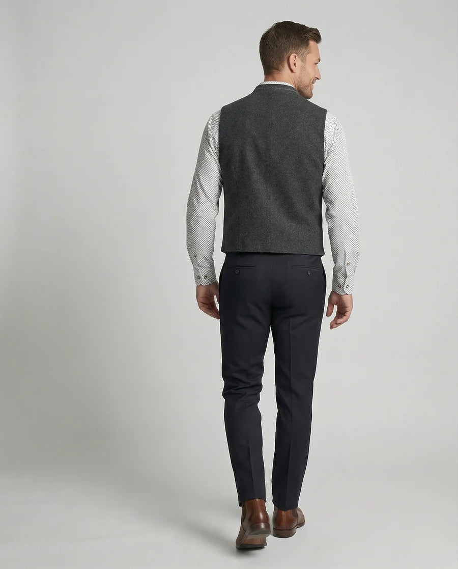 Gilet homme à col montant avec fermeture boutonnée-Vest-Gigié