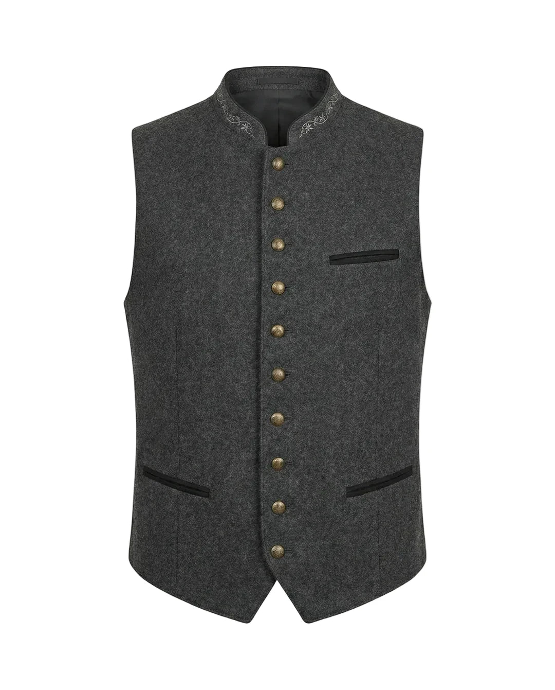Gilet homme à col montant avec fermeture boutonnée-Vest-Gigié