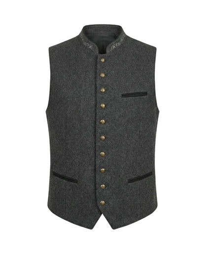 Gilet homme à col montant avec fermeture boutonnée-Vest-Gigié