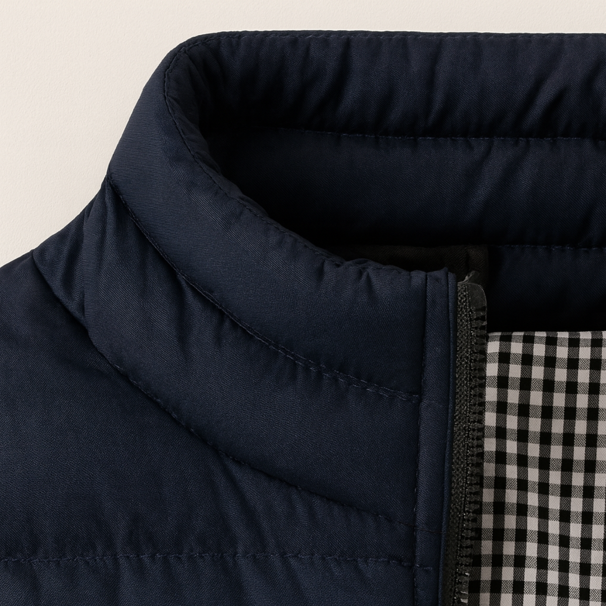Gilet Homme Matelassé Sans Manches avec Fermeture Zippée et Col Montant-Vest-Gigié