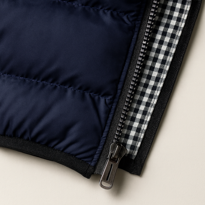Gilet Homme Matelassé Sans Manches avec Fermeture Zippée et Col Montant-Vest-Gigié