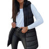 Gilet long matelassé pour femme avec capuche 1
