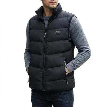 Gilet matelassé pour homme avec col montant et fermeture éclair 1