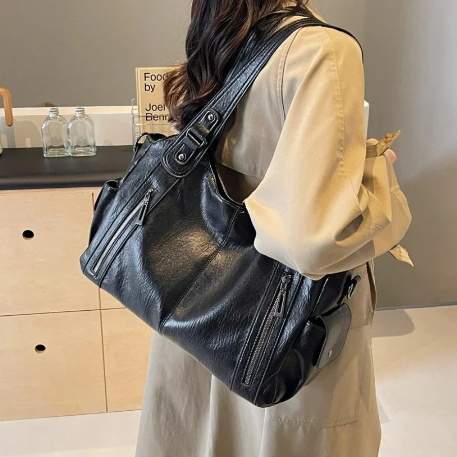 Grand Sac à Main Femme "Hobo" Souple & Multi-Poches Zippées-Gigié