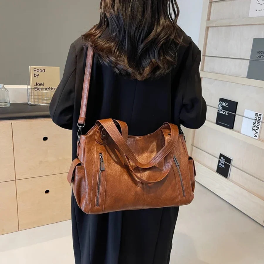 Grand Sac à Main Femme "Hobo" Souple & Multi-Poches Zippées-Gigié