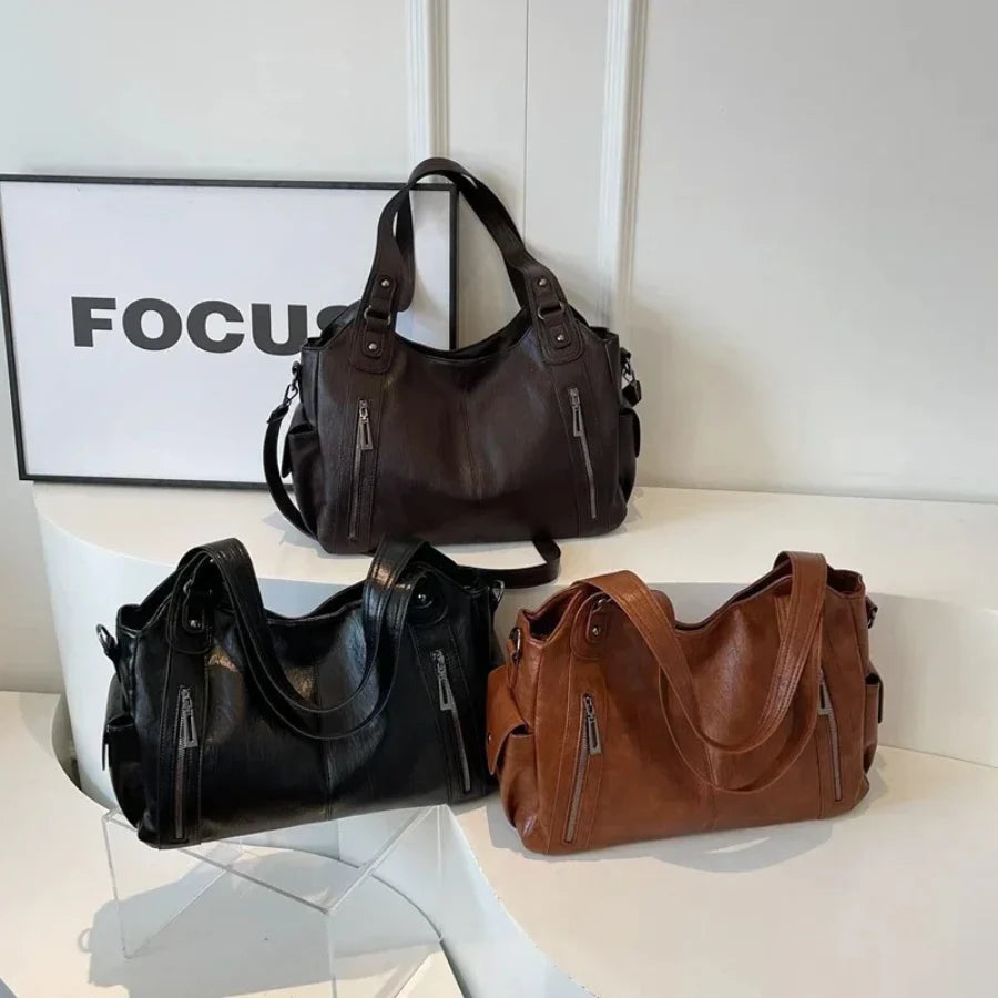 Grand Sac à Main Femme "Hobo" Souple & Multi-Poches Zippées-Gigié