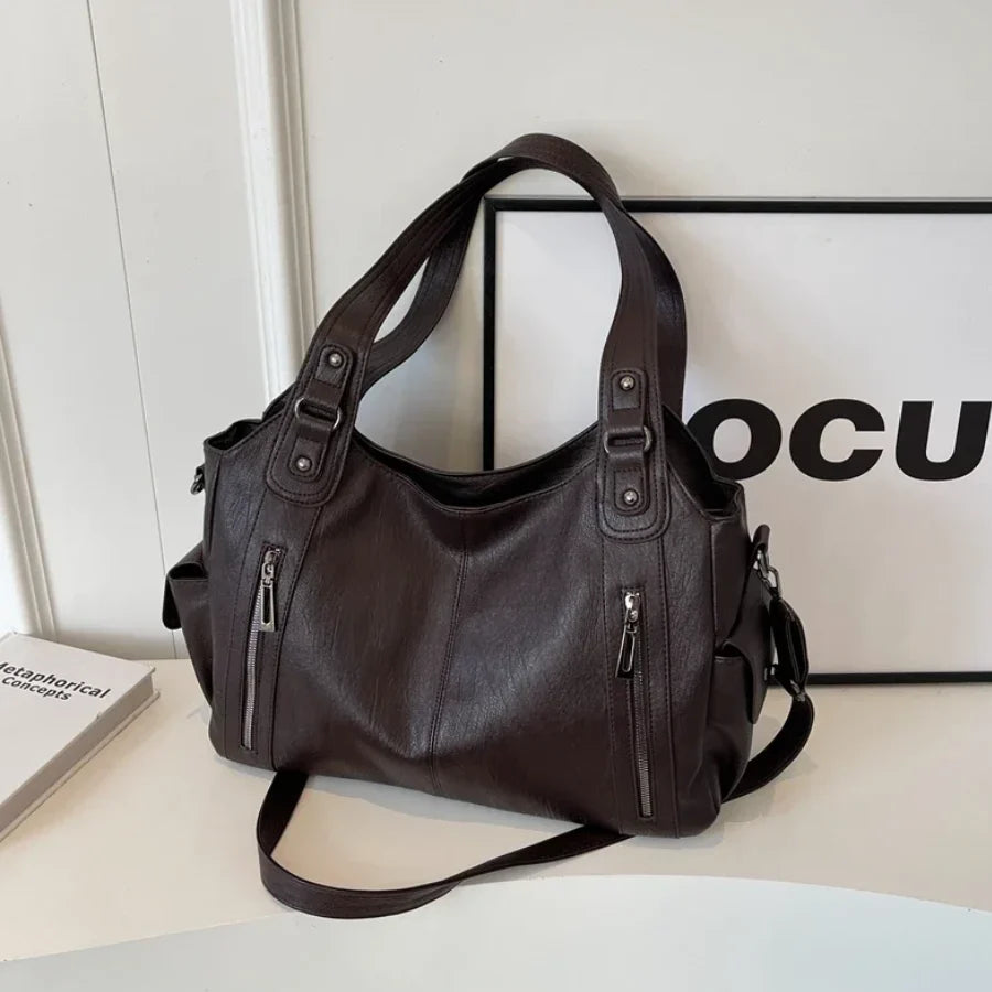 Grand Sac à Main Femme "Hobo" Souple & Multi-Poches Zippées-Gigié