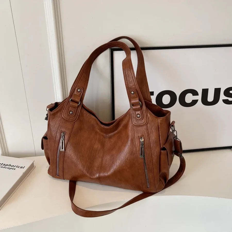 Grand Sac à Main Femme "Hobo" Souple & Multi-Poches Zippées-Gigié