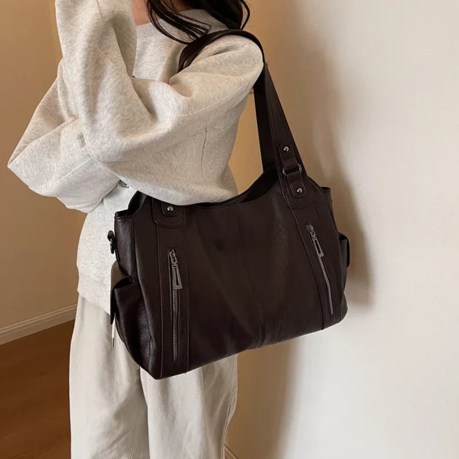 Grand Sac à Main Femme "Hobo" Souple & Multi-Poches Zippées-Gigié