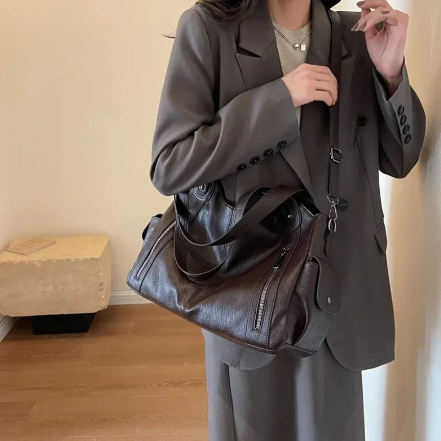 Grand Sac à Main Femme "Hobo" Souple & Multi-Poches Zippées-Gigié