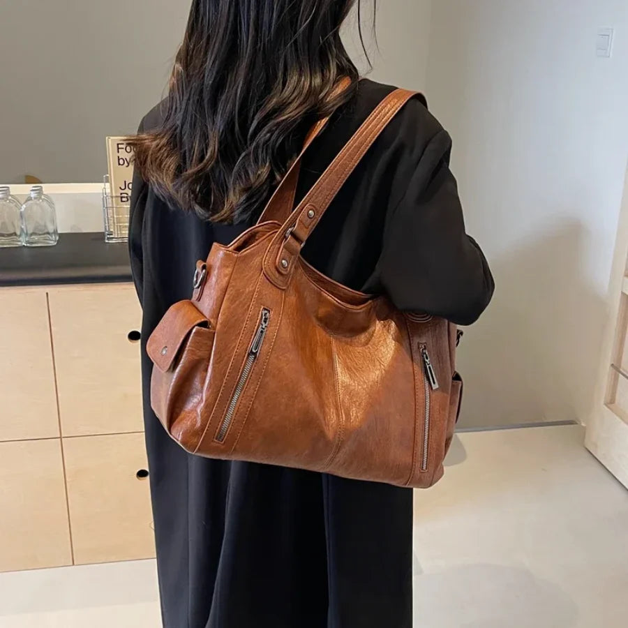 Grand Sac à Main Femme "Hobo" Souple & Multi-Poches Zippées-Gigié