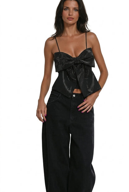 Haut pour femme avec nœud frontal et fini scintillant | imported-image-5