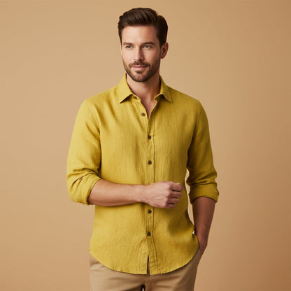 Homme Chemise à Manches Longues avec Boutonnage-Blouse Male-Gigié