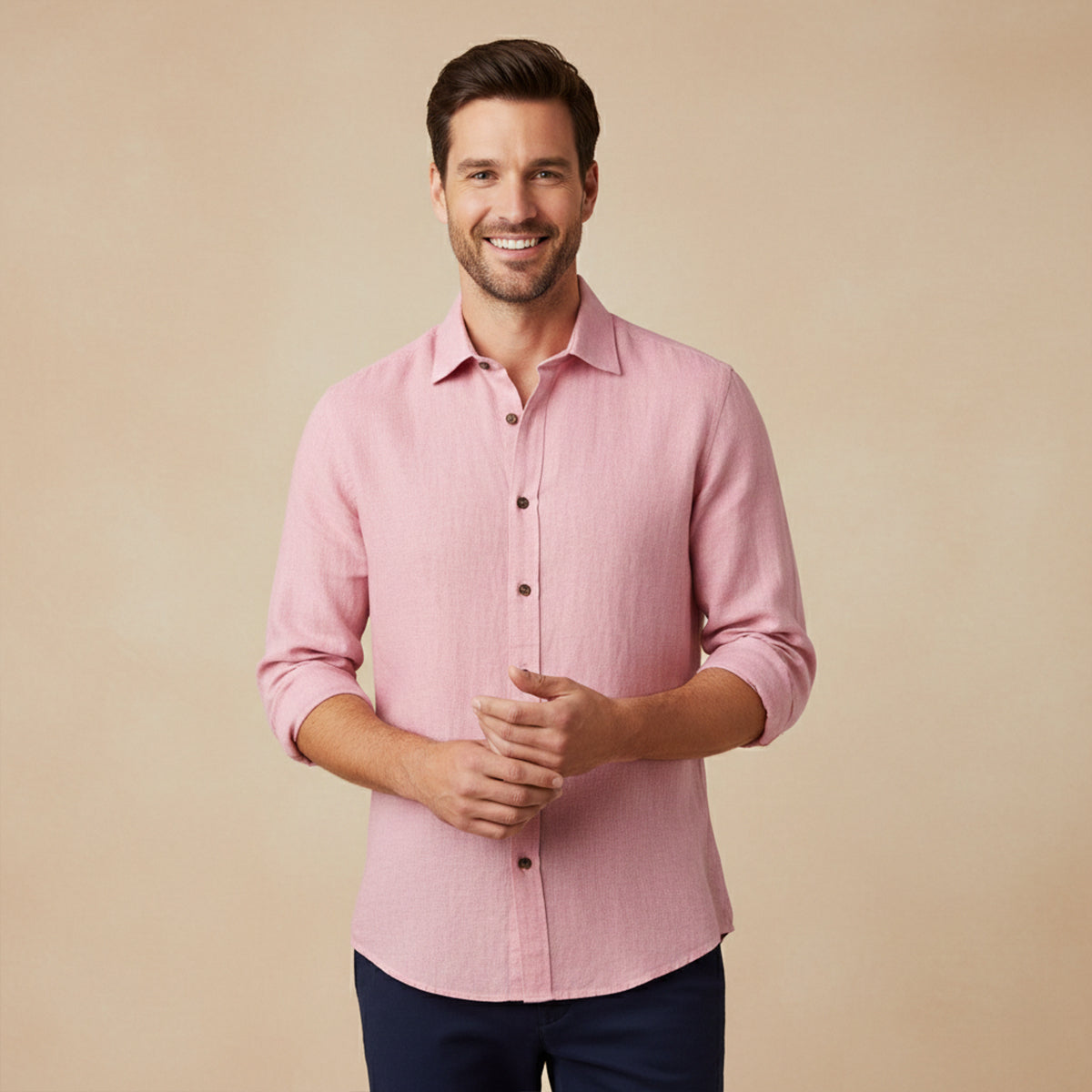 Homme Chemise à Manches Longues avec Boutonnage-Blouse Male-Gigié