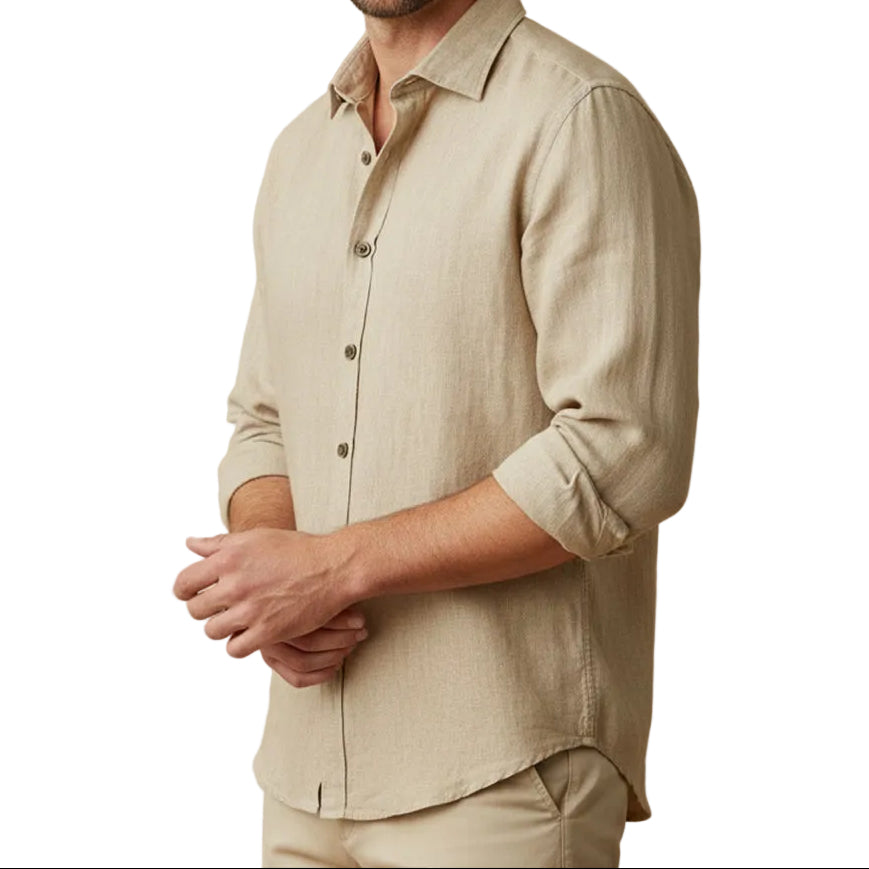 Homme Chemise à Manches Longues avec Boutonnage-Blouse Male-Gigié