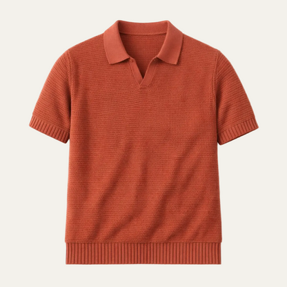 Homme chemise polo en maille à manches courtes avec col ouvert et bords côtelés-Shirts for men-Gigié