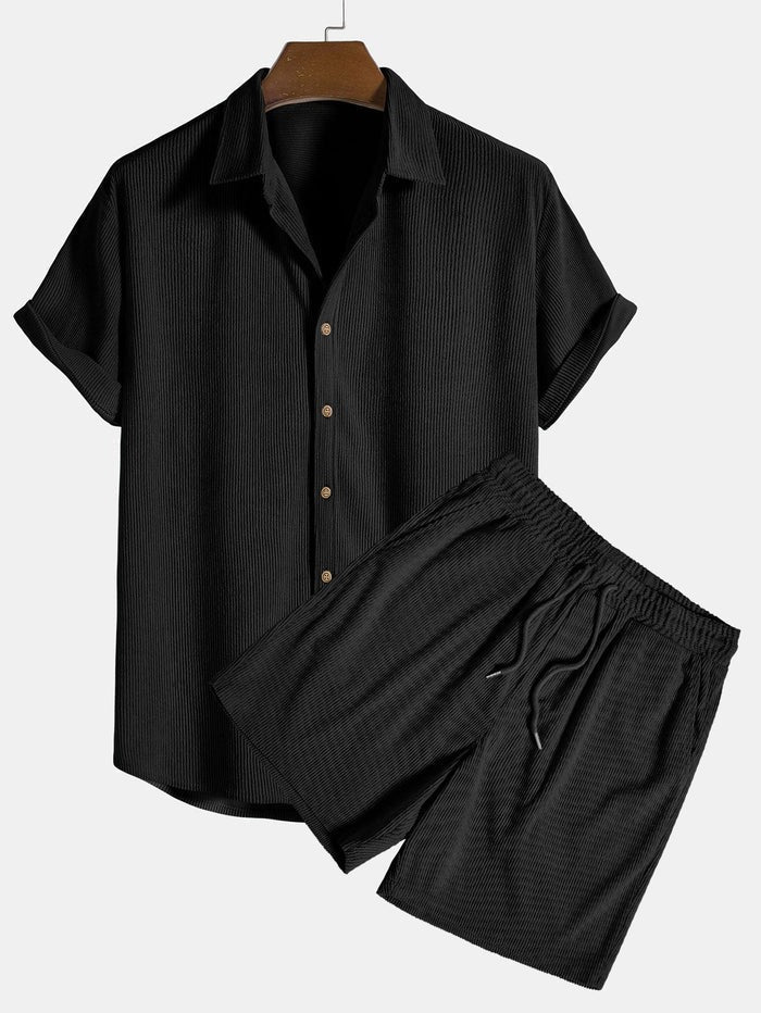Homme Ensemble Chemise à Manches Courtes et Short-Sets for Men-Gigié