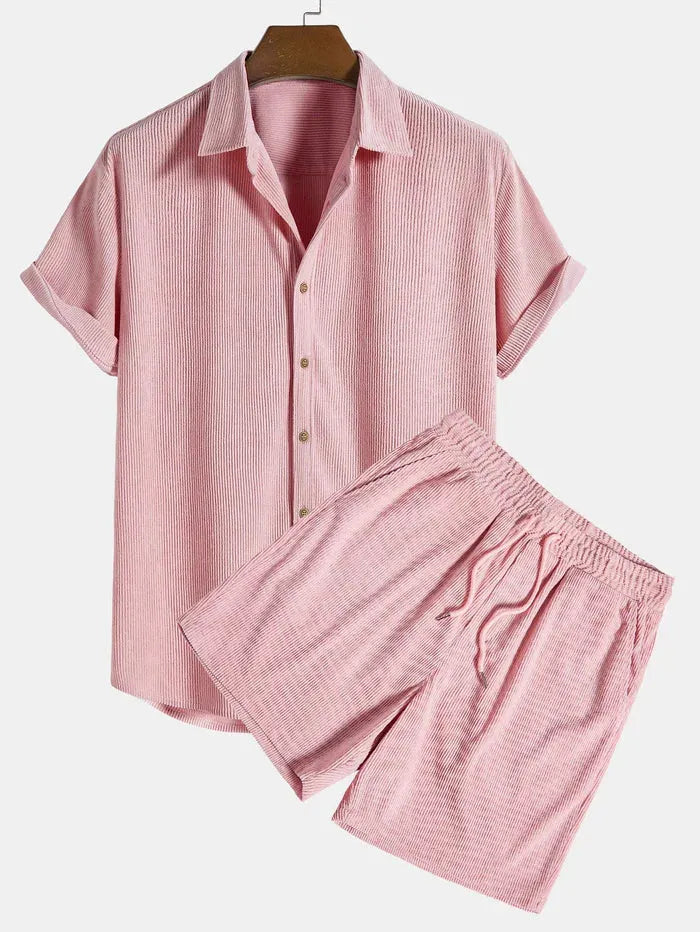 Homme Ensemble Chemise à Manches Courtes et Short-Sets for Men-Gigié