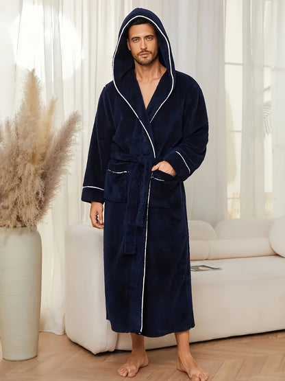 Homme Peignoir avec capuche et ceinture à nouer-Robe Men-Gigié