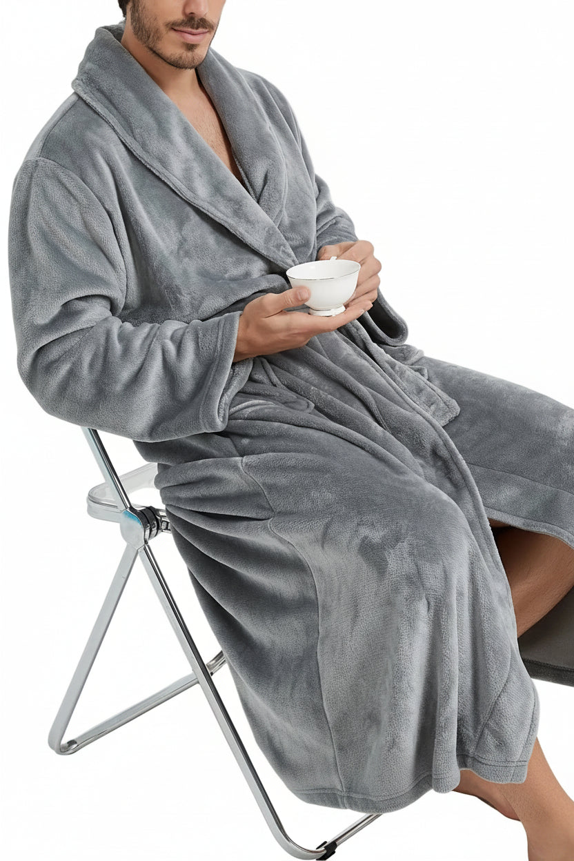 Homme Peignoir avec col châle et ceinture à nouer-Robe Men-Gigié
