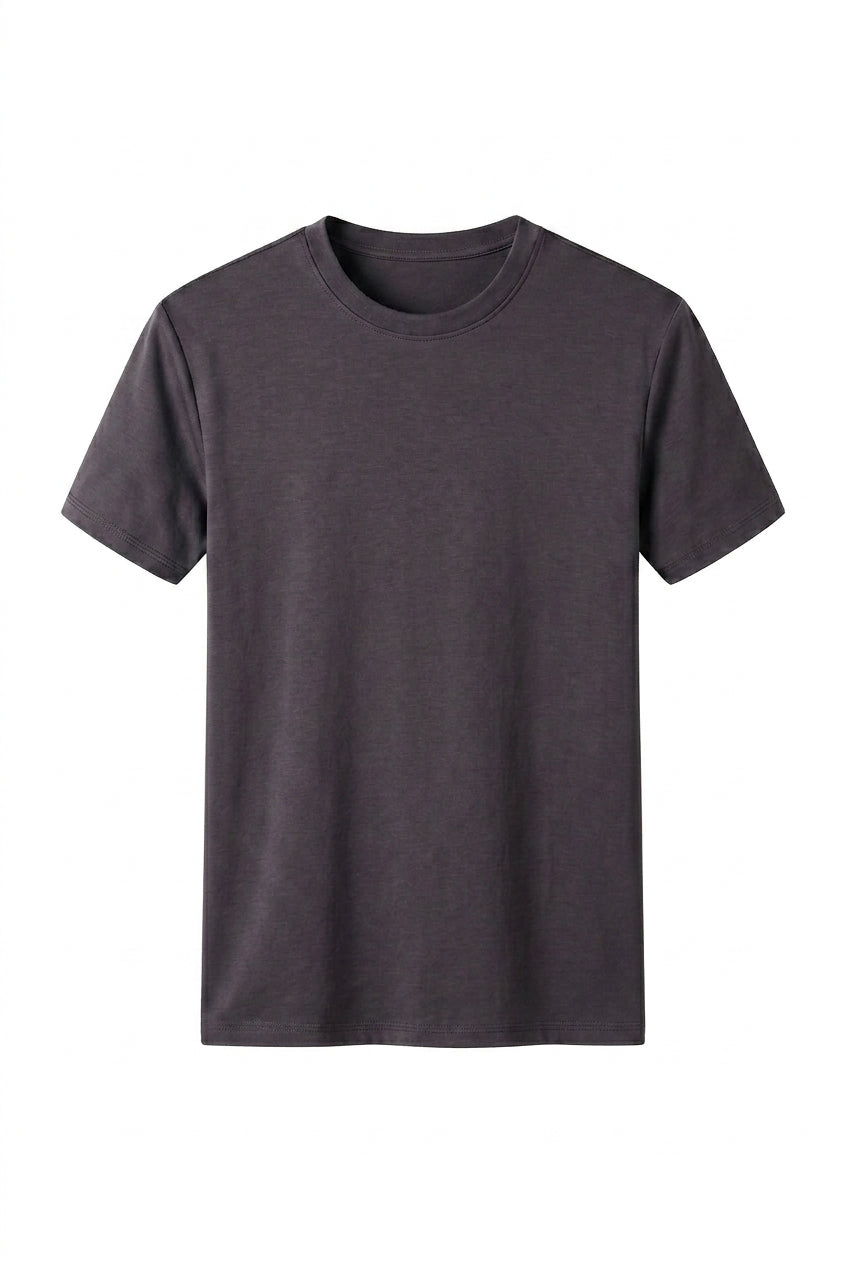 Homme T-shirt à col rond et manches courtes Anthracite
