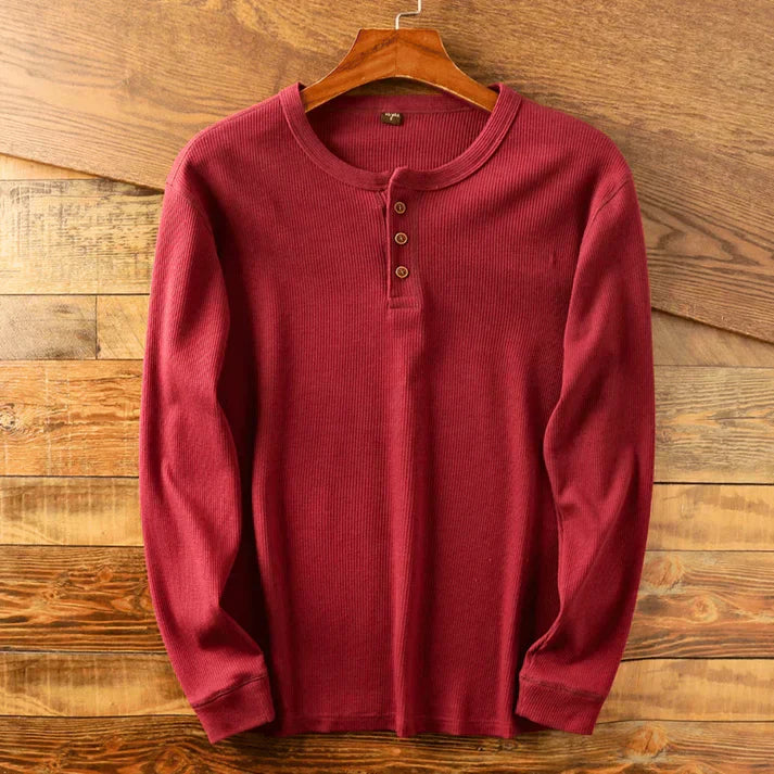 T-Shirt Henley Homme Manches Longues-Gigié