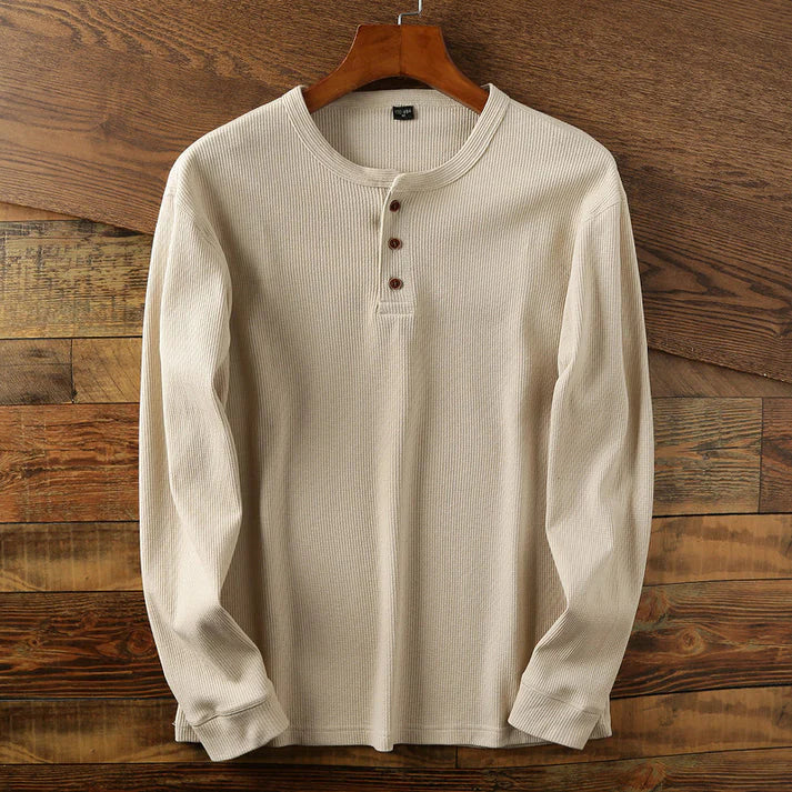 T-Shirt Henley Homme Manches Longues-Gigié