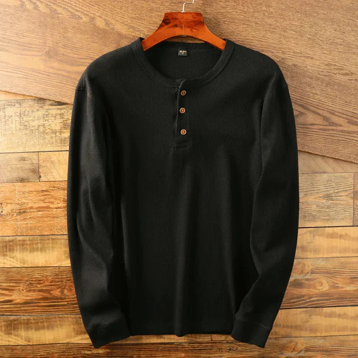 T-Shirt Henley Homme Manches Longues-Gigié
