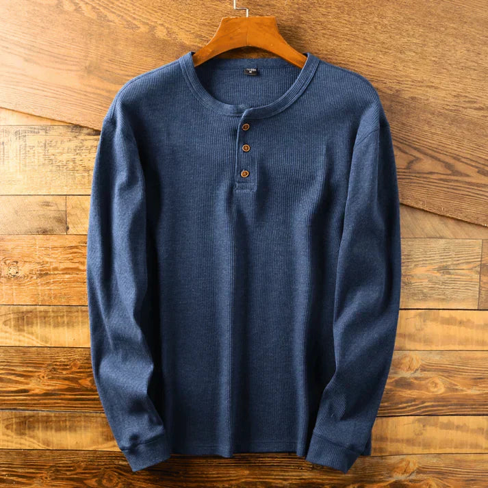 T-Shirt Henley Homme Manches Longues-Gigié
