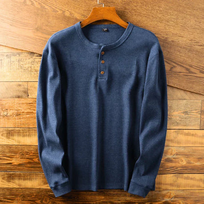 T-Shirt Henley Homme Manches Longues-Gigié