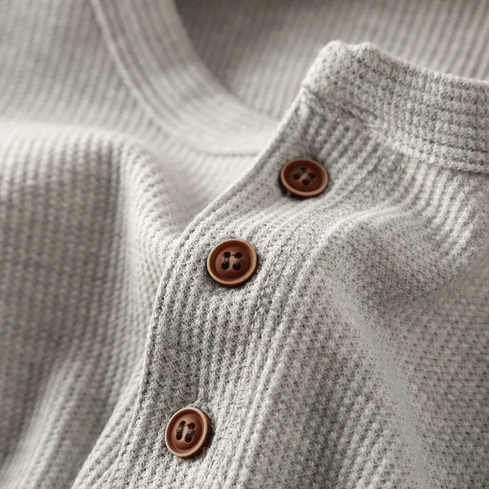 T-Shirt Henley Homme Manches Longues-Gigié