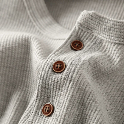 T-Shirt Henley Homme Manches Longues-Gigié