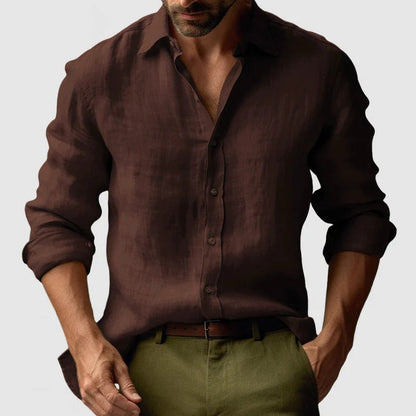 Hommes Chemise à manches longues avec col à pointes et boutonnage frontal 7