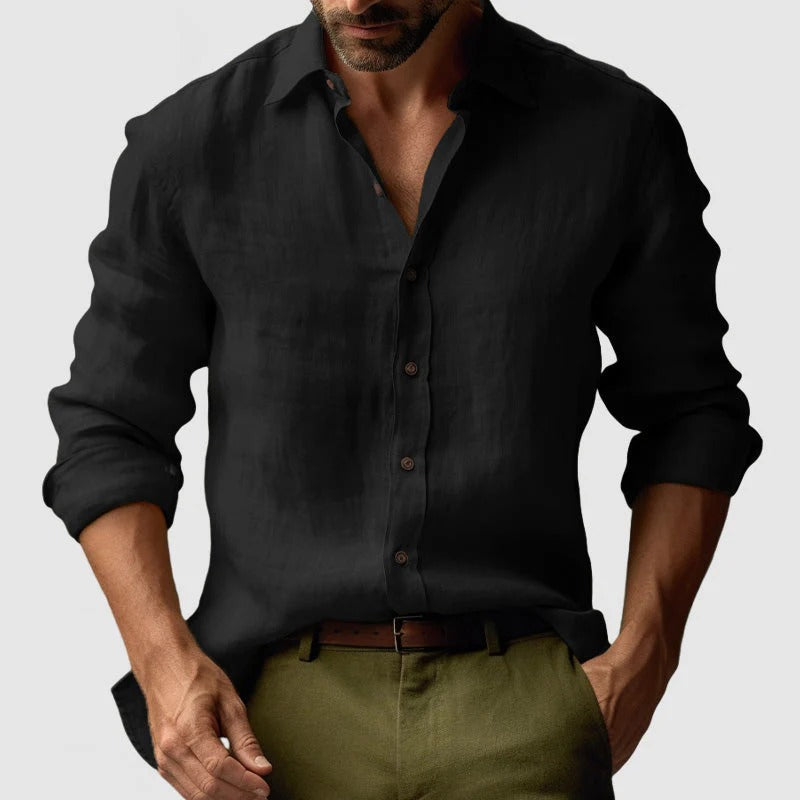 Hommes Chemise à manches longues avec col à pointes et boutonnage frontal 4