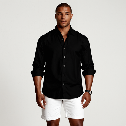 Hommes Chemise à manches longues avec col à pointes et boutonnage frontal 5