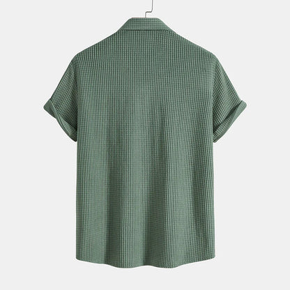 Hommes Ensemble Chemise Manches Courtes et Short Texture Gaufrée 2